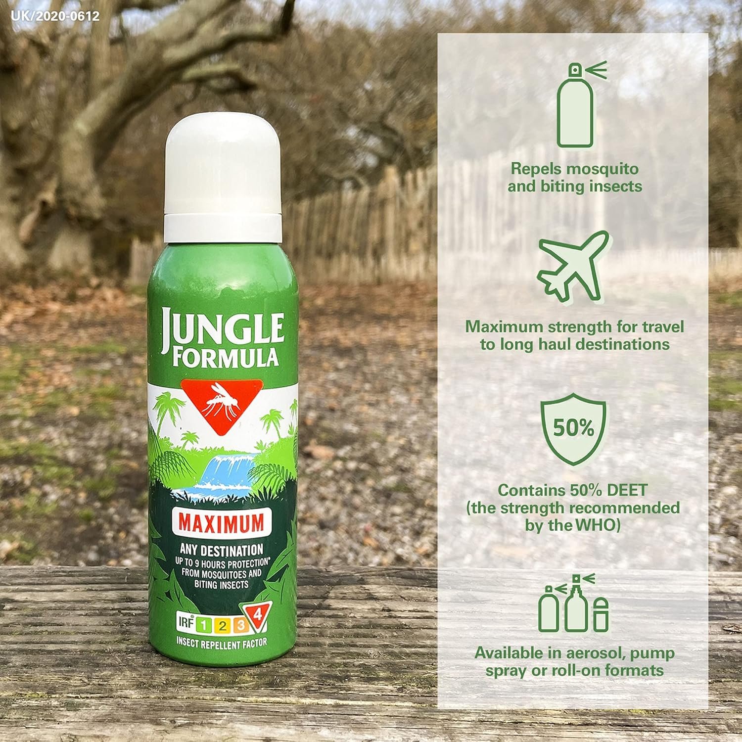 Jungle Formula Maximum Strength Insect Repellent Aerosol Spray (125ml - 50% DEET) - Up to 9 Hour Protection Against Mosquitoes, Ticks & Biting Insects - Mosquito Repellent for Travel & Domestic Use - Image 3