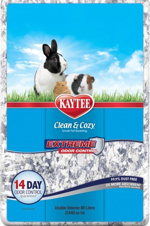 Kaytee Clean & Cozy Extreme Odour Control Super Absorbent Paper Bedding for Cages, Hamster, Gerbil, Mice, Guinea, 40 Litre