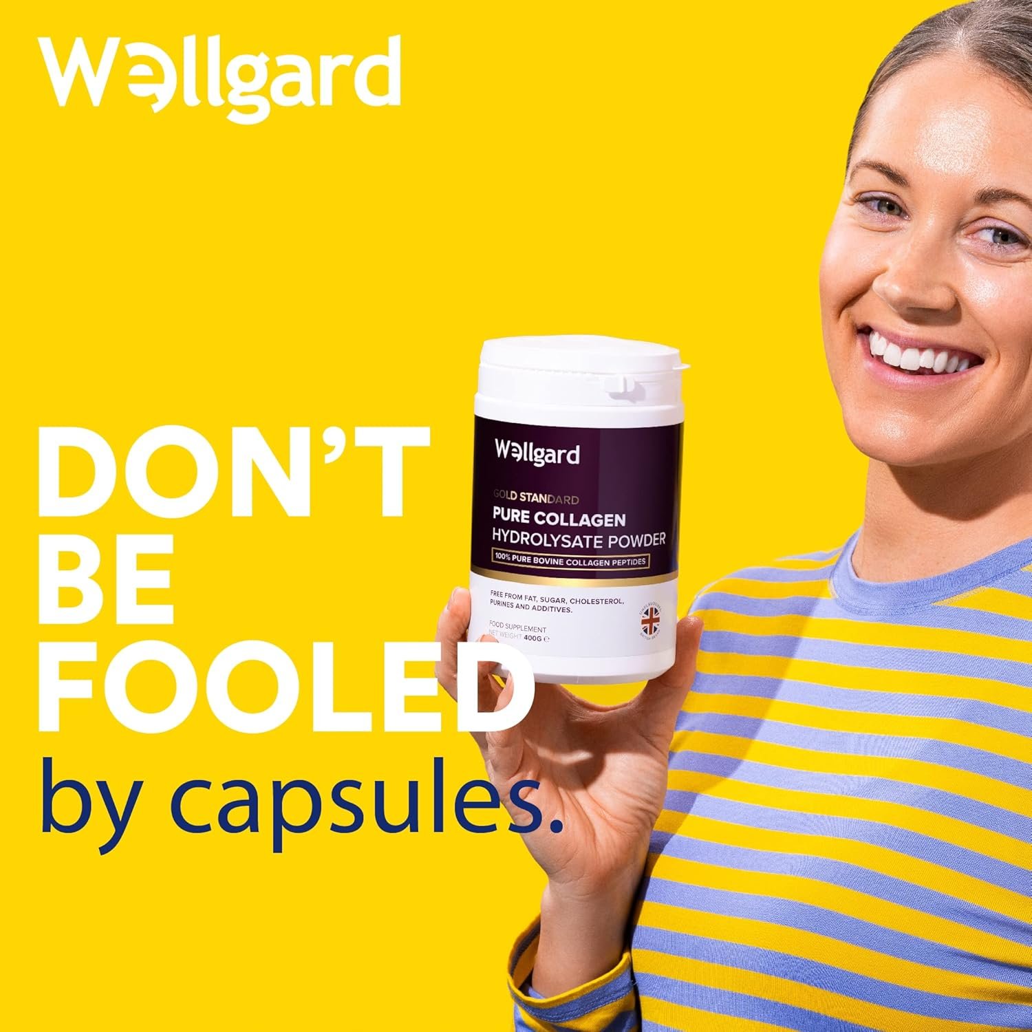 Collagen Powder, Gold Standard Bovine Collagen Peptides Powder by Wellgard - High Levels of The 8 Essential Amino Acids, Collagen Supplements, Halal & Kosher, Made in UK - Image 2