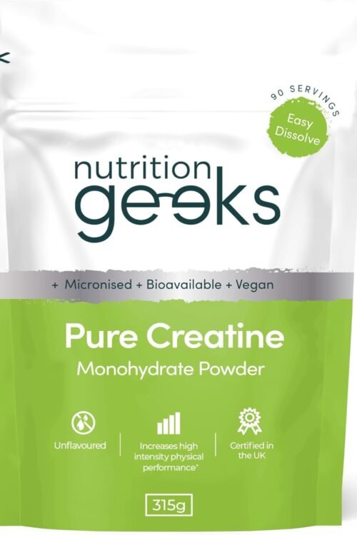 Pure Creatine Monohydrate Powder – 315g (90 Servings) – Easy Dissolve Creatine Powder, Unflavoured & Micronised (Not Creatine Gummies or Creatine Tablets), Vegan Creatine for Women and Men
