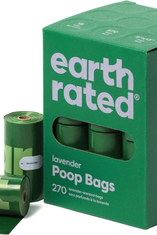 Earth Rated Dog Poo Bags, Guaranteed Leak Proof and Extra Thick Waste Bag Refill Rolls For Dogs, Lavender Scented, 270 Count
