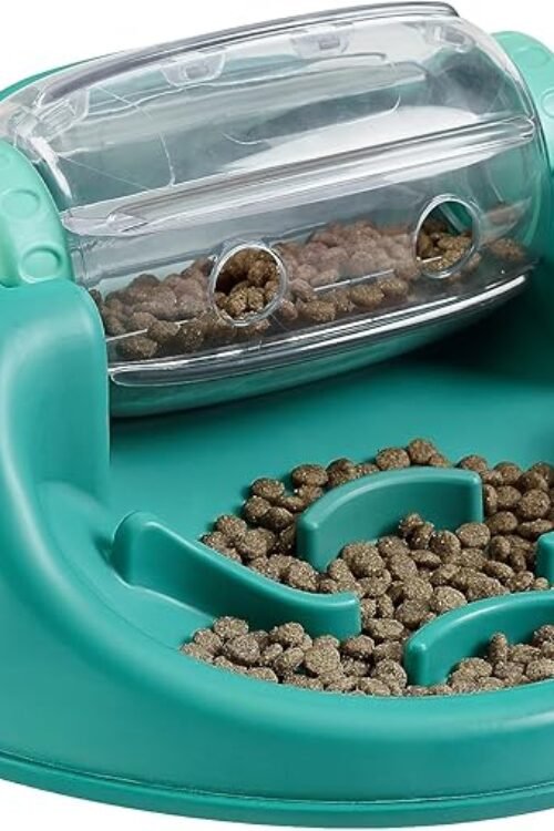 Outward Hound Nina Ottosson Dog Spin N’ Eat Interactive Dog Food Puzzle Slow Feeder, Level 2 Intermediate Dog Enrichment Toy, Green