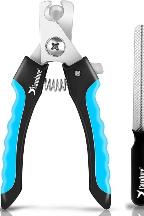 Candure Dog Nail Clippers for Large, Medium and Small Breed Professional Pet Nail Clipper Suitable for Cats, Rabbits and Guinea Pigs With Safety Lock and Protective Guard to Avoid Over Cutting (6″)