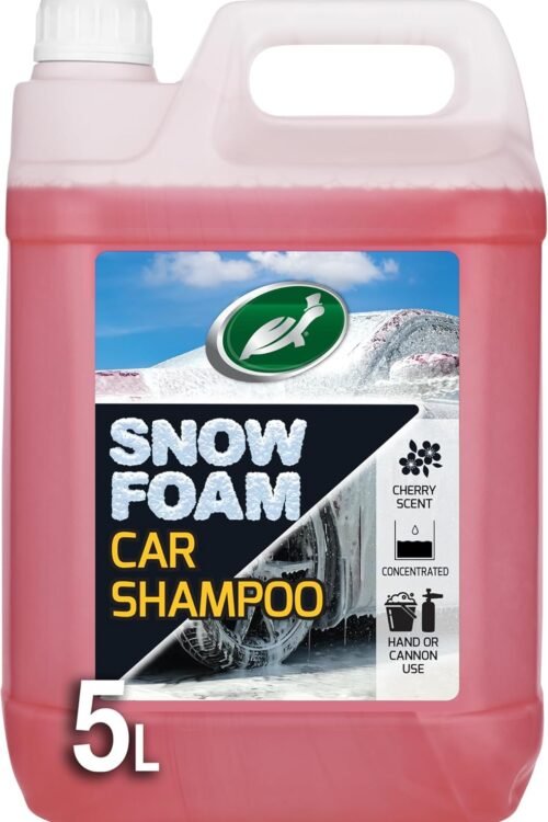 Turtle Wax Cherry Snow Foam 53111 – Thick, Rich Car Shampoo & Wash Removes Road Film, Grease, Oil & Dirt – Streak Free Formula Safe for All Paint, Tires, Wheels & Trim – 5L, Pack of 1