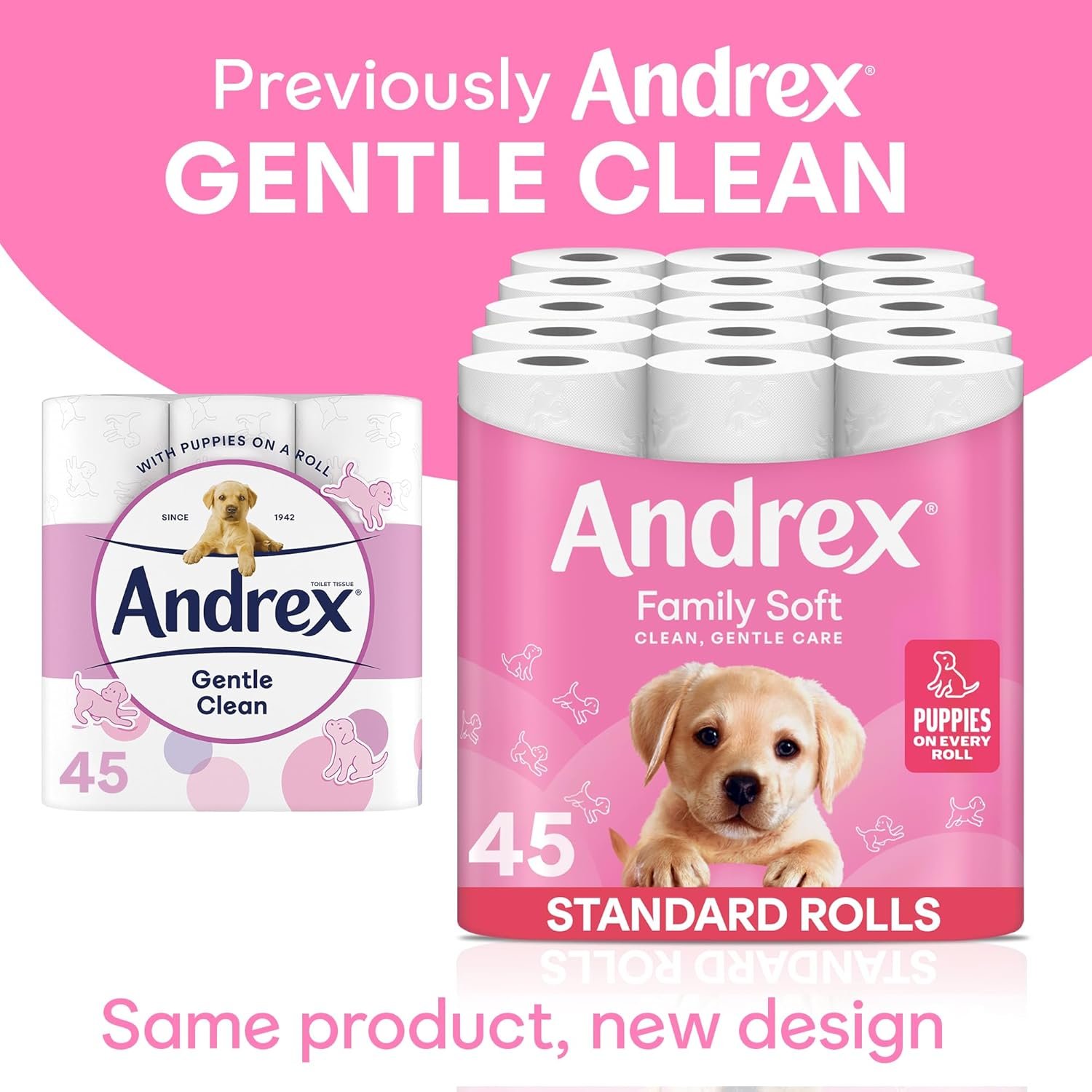 Andrex Family Soft Toilet Tissue 45 Rolls (Previously Andrex Gentle Clean) Gentle on your Family’s skin– Bulk Pack of 45 Toilet Rolls, FSC Certified - Image 5