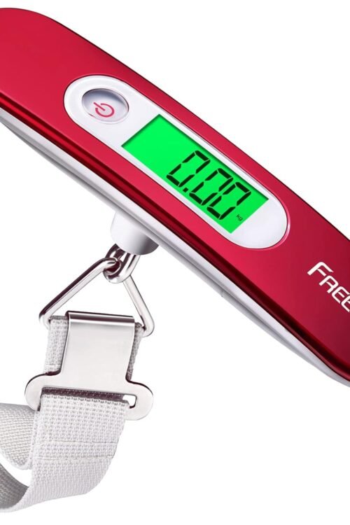 FREETOO Luggage Scale Portable Digital Weight Scale for Travel Suitcase Weigher with Tare Function 110 Lb/ 50Kg Capacity Red