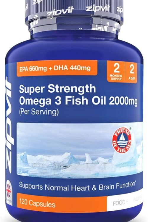 Omega 3 Fish Oil 2000mg, EPA 660mg DHA 440mg per Daily Serving. 120 Capsules (2 Months Supply). Supports Heart, Brain Function and Eye Health. 2 Capsules Per Serving