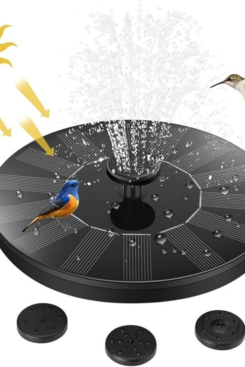 Jsdoin Solar Fountain Pump,Solar Powered Water Features with 7 Nozzles for The Garden, Floating Solar Pond Pump for Bird Bath,Pool, Patio,Pond and Fish Tank