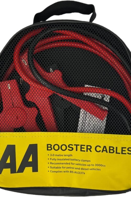 AA Insulated Booster Cables/Jump Leads AA4550 – For Petrol/Diesel Engines Up to 3000cc, 3 m Cable, Storage Bag