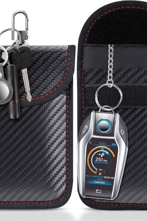 Faraday Pouch for car Keys,Faraday Bag | Car Key Signal Blocking Pouch | Keyless Entry Car Keys Case | RFID Blocker Bag for Car Security | Anti-theft Remote Entry Keyless Protect,Pack of 2