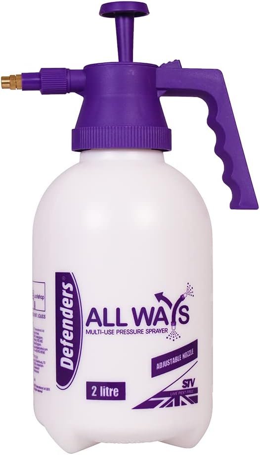 Defenders All Ways Multi-Use Pump Action Pressure Sprayer – 2L, Adjustable for Home & Garden Use - Indoor Plants, Cleaning, Outdoor, Garden, Fertilisers, Pesticides & Weed Killers
