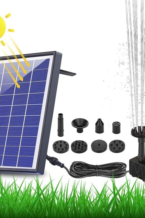 AISITIN 6.5 W Solar Fountain, Built-in 1500 mAh Battery, Upgraded Solar Pond Pump, Water Pump, Solar Floating Fountain Pump with 6 Fountain Styles for Garden, Bird Bath, Pond and Fish Container