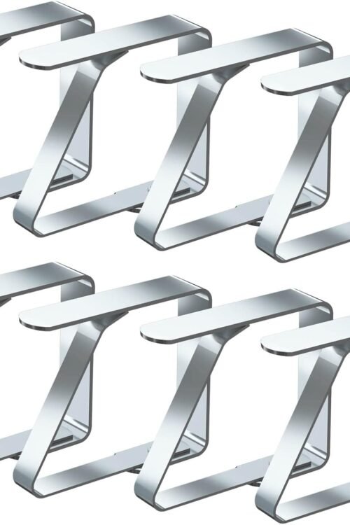 Blooven Tablecloth Clips 8 Pack Stainless Steel Table Cover Clamps Table Cloth Holders, for Tables of 1-3 cm Thick (Small x 8 Pack)