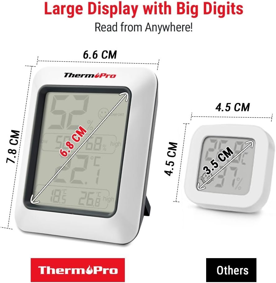 ThermoPro TP50 Digital Thermo-Hygrometer Indoor Room Thermometer with Recording and Climate Indicator for Room, Climate Control Monitor - Image 4