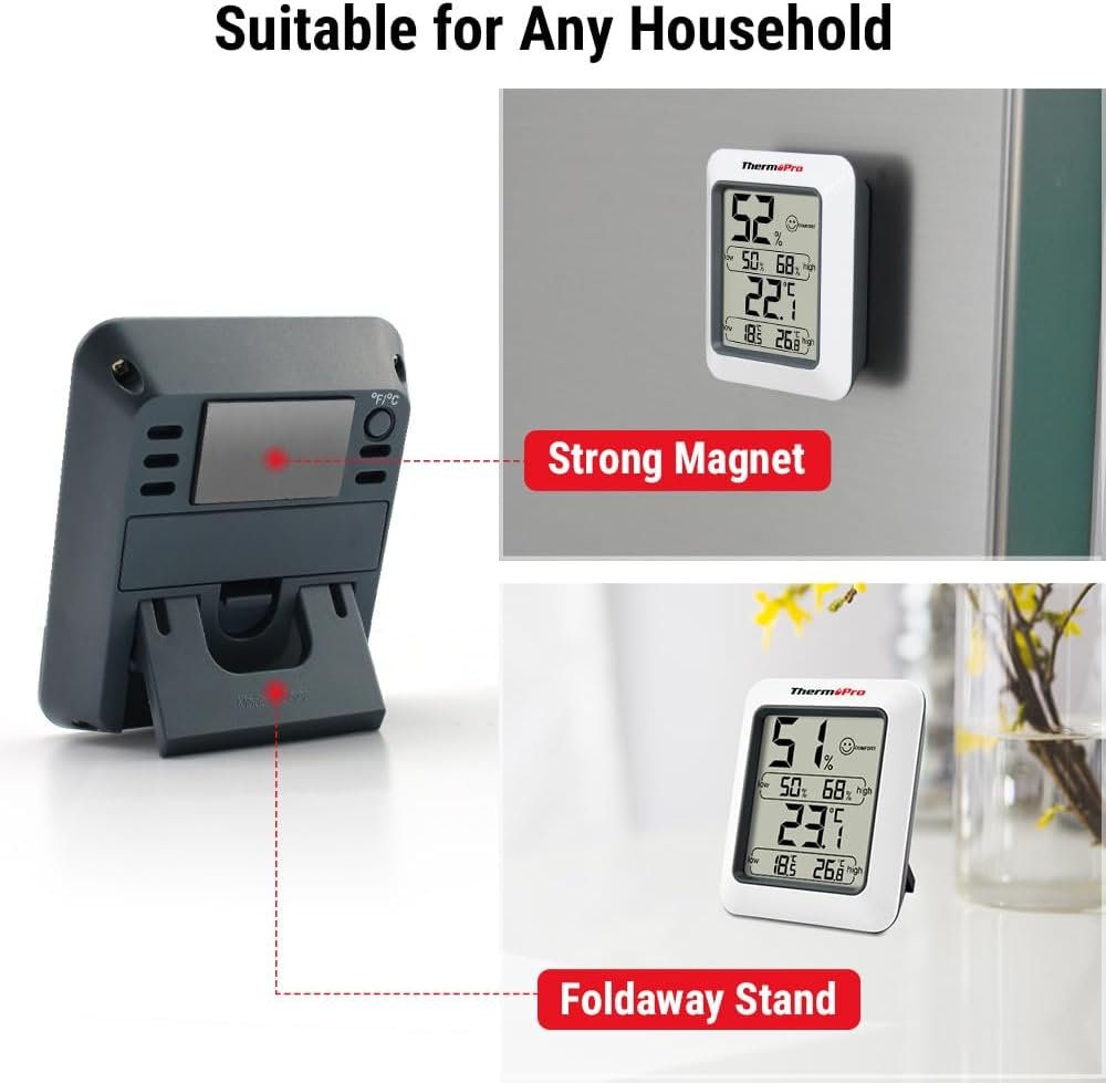 ThermoPro TP50 Digital Thermo-Hygrometer Indoor Room Thermometer with Recording and Climate Indicator for Room, Climate Control Monitor - Image 5