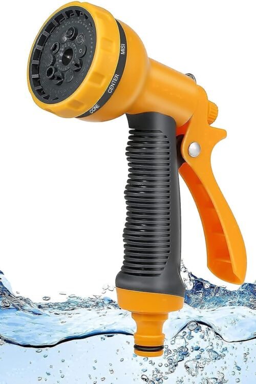 Garden Hose Pipe Spray Gun,10 Adjustable Patterns Hose Nozzle, High-Pressure Anti-Slip Water Gun for Plants & Lawns Watering, Car & Bike Washing and Pets Bathing